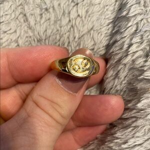 Gold Zodiac Cancer Signet Ring